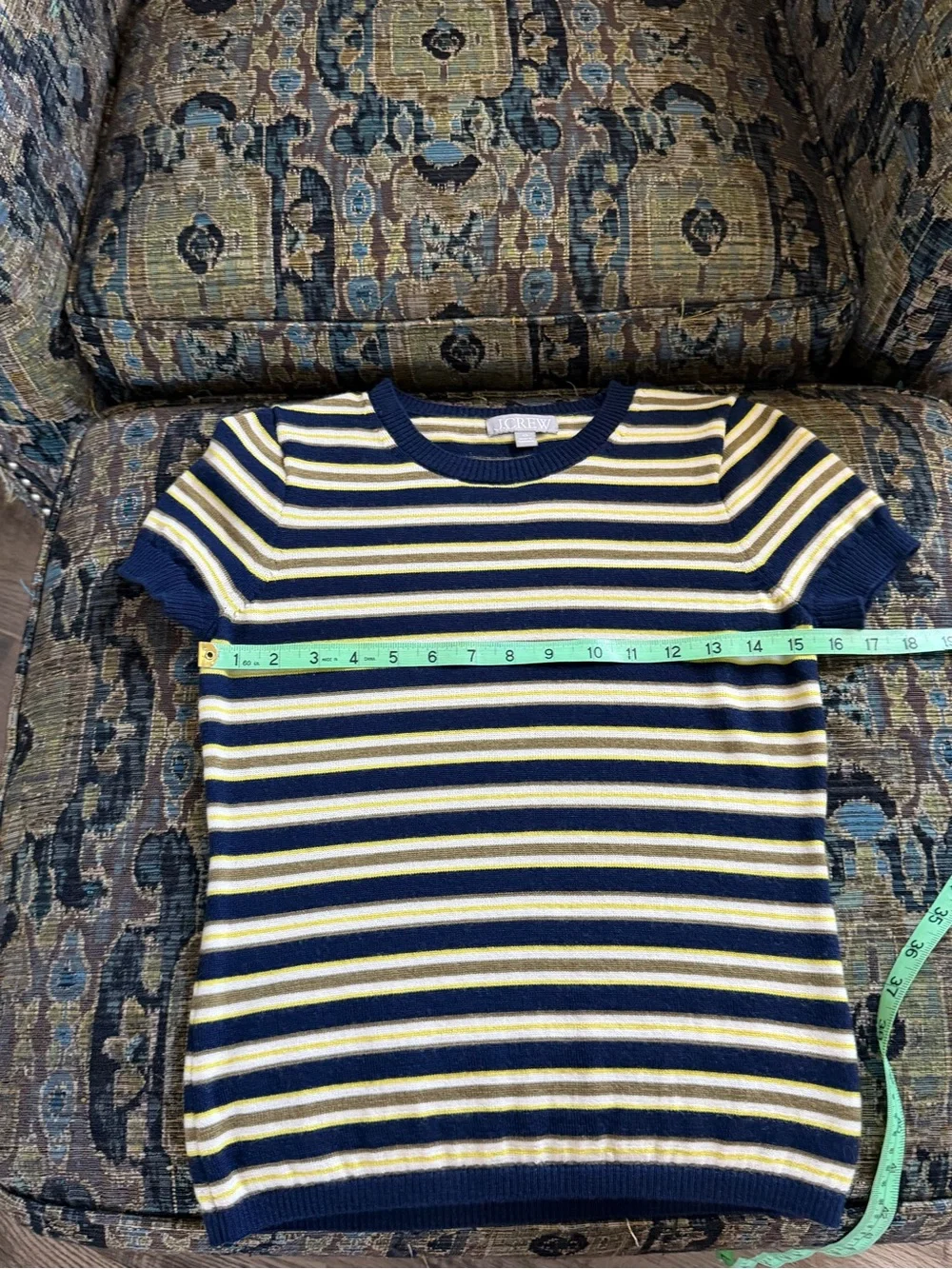 J.Crew 100% Merino Wool Striped Short Sleeve Sweater XS